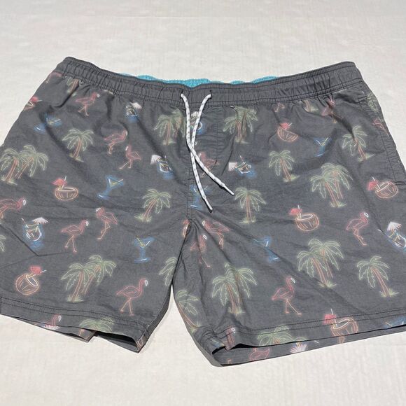 Mens unlined swim trunks with drawstring waist size large - Picture 1 of 7